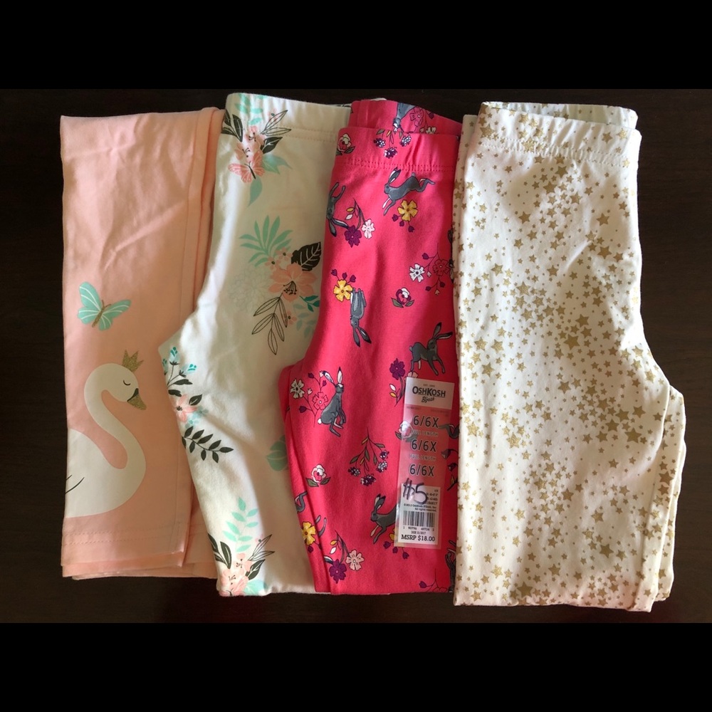4 Girl’s Leggings Size 6
